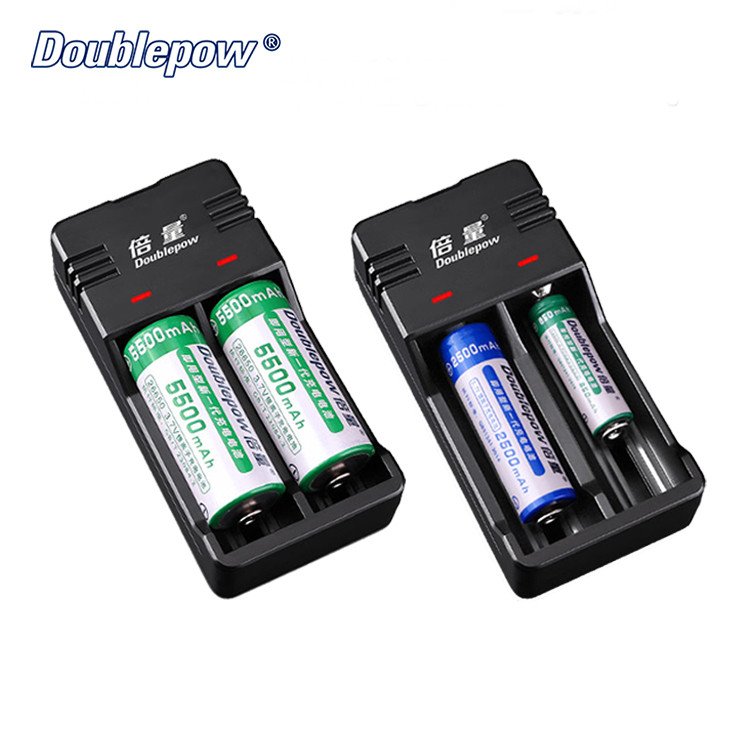 Universal 2-Slot USB Fast Charger 3.7v Lithium-ion Battery Adapter 18650 8650 10440 14500 16340 17650 18500 Battery Accessories