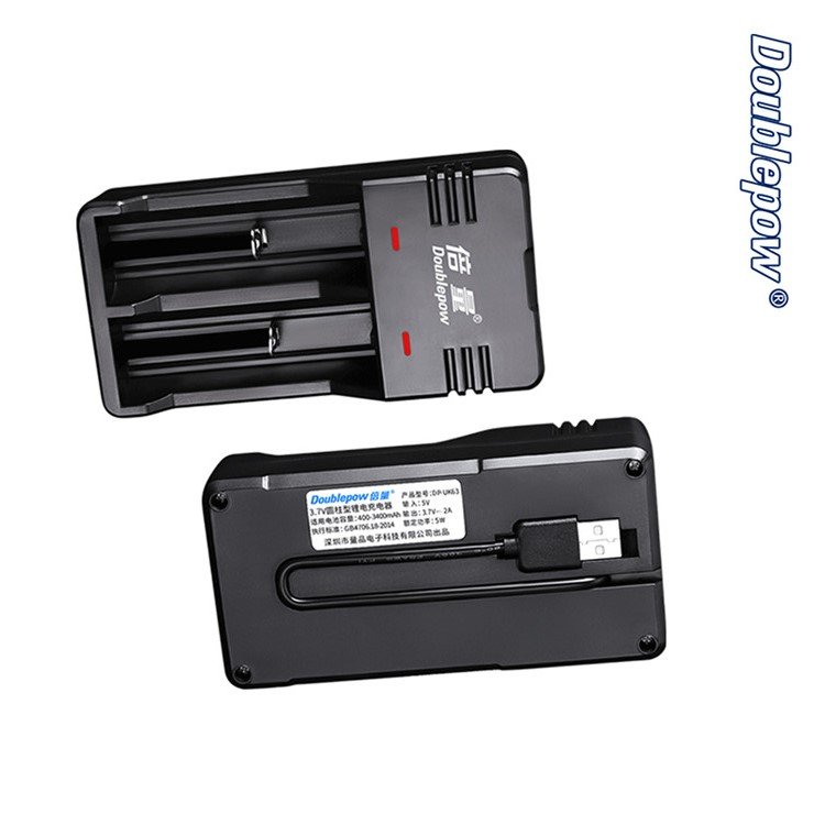 Universal 2-Slot USB Fast Charger 3.7v Lithium-ion Battery Adapter 18650 8650 10440 14500 16340 17650 18500 Battery Accessories