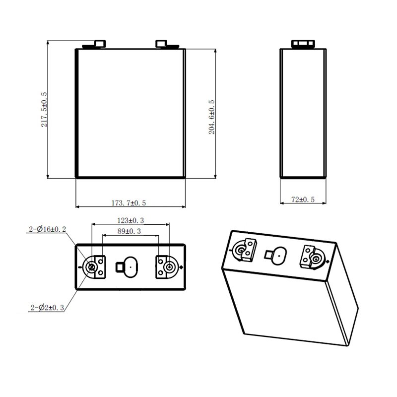 1pcs EVE 280AH LiFePO4 (LFP) 3.2V Cells Battery ( LF280K with 8000cycles, Fully Matched)--Genuine Grade A New Terminals