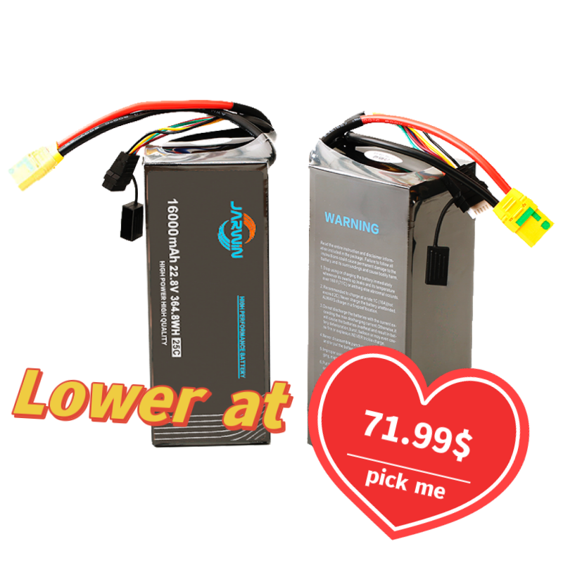 Long Cycle Life Lithium ion Battery Jarwin 22.8V 6S 16000mah Agri Batteries 16000mAh UAV AI Drone Battery Pack For Drone AI UAV