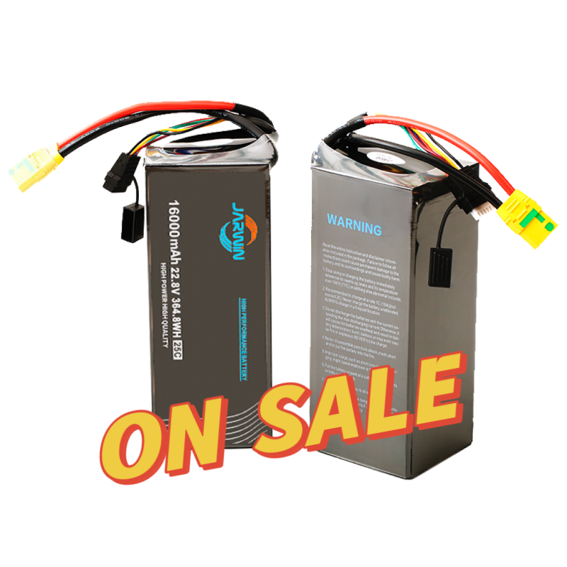 Long Cycle Life Lithium ion Battery Jarwin 22.8V 6S 16000mah Agri Batteries 16000mAh UAV AI Drone Battery Pack For Drone AI UAV