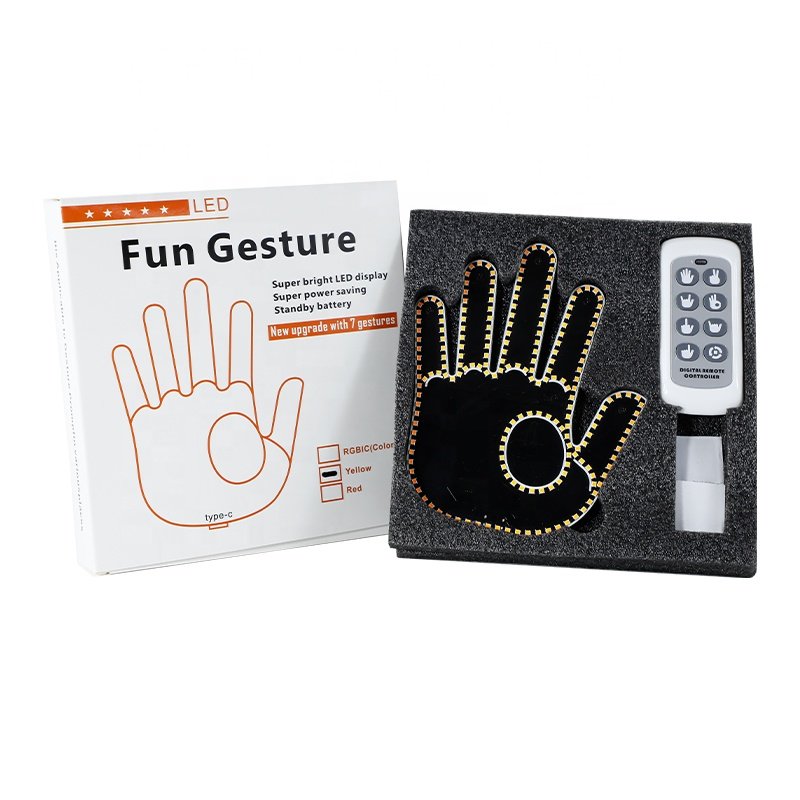 Factory Wholesale Price Mmber Middle Finger Light Car Accessories Lights Supercool Hand Gesture Led Car Finger Light