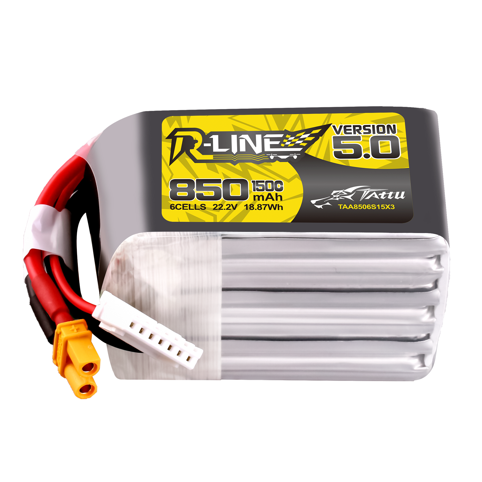Tattu R-Line Version 5.0 850mAh 150C 6S 22.2V High Rate RC Lipo Battery XT30 Plug FPV Racing Drone Quadcopter RC Cars Accessory