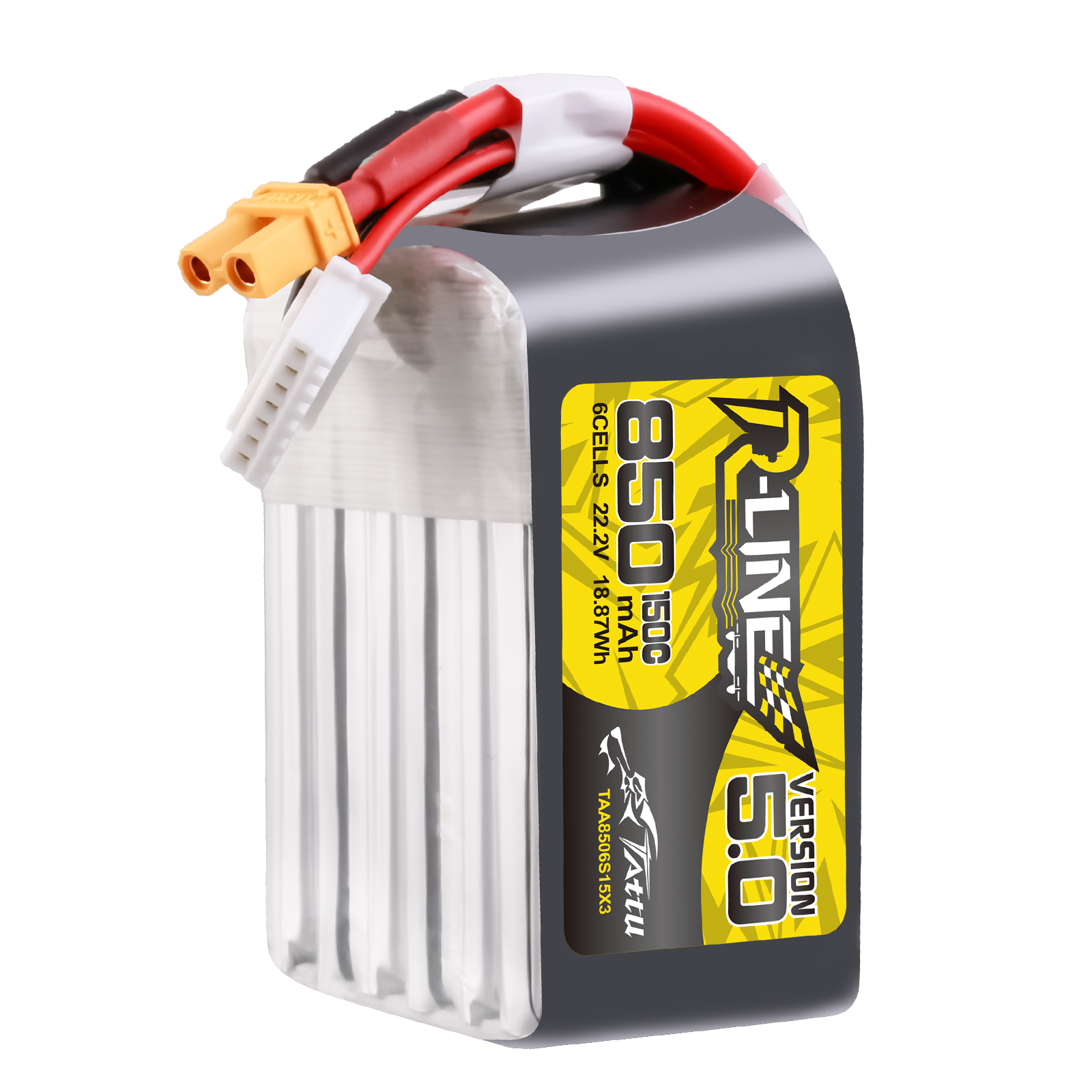 Tattu R-Line Version 5.0 850mAh 150C 6S 22.2V High Rate RC Lipo Battery XT30 Plug FPV Racing Drone Quadcopter RC Cars Accessory