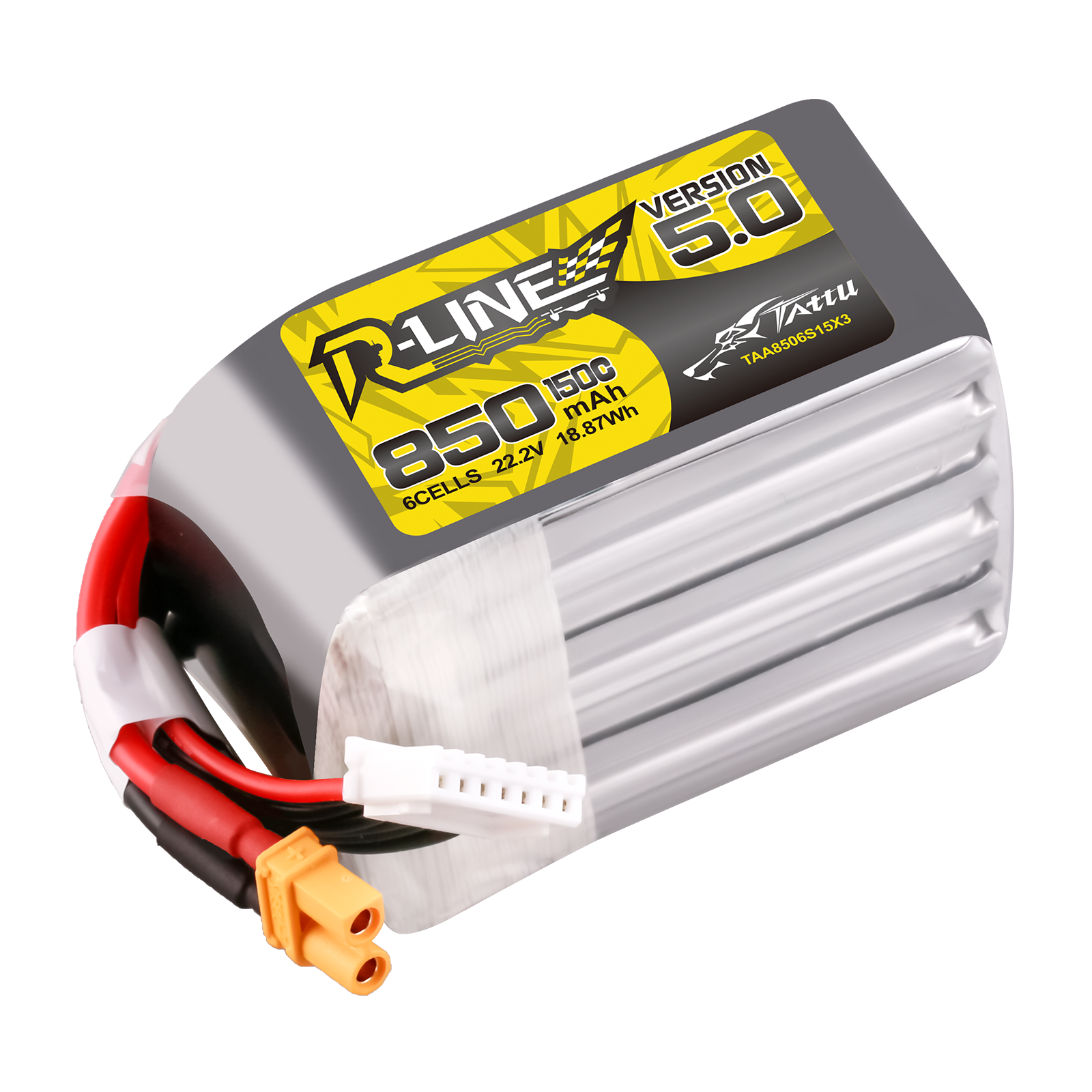 Tattu R-Line Version 5.0 850mAh 150C 6S 22.2V High Rate RC Lipo Battery XT30 Plug FPV Racing Drone Quadcopter RC Cars Accessory