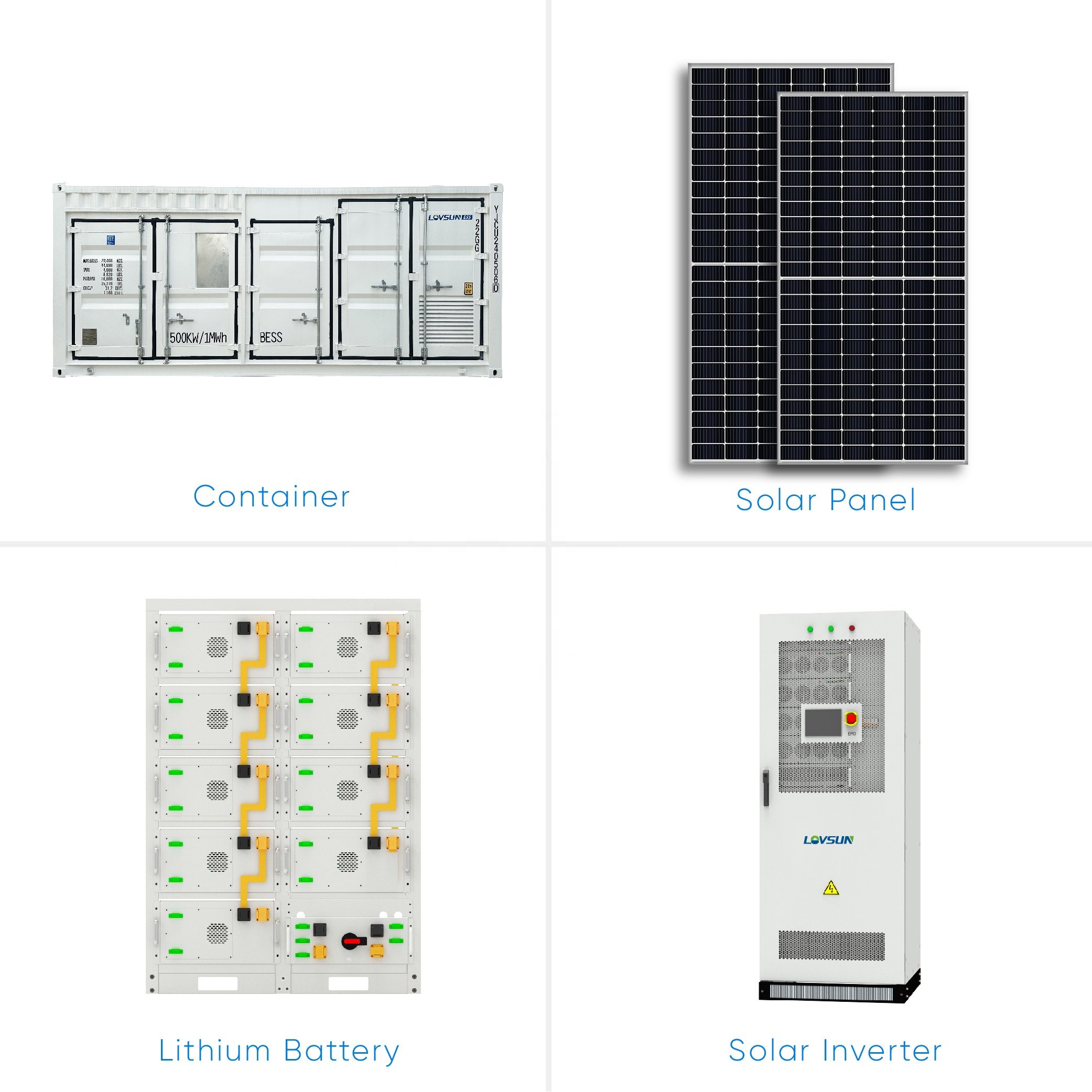 Full Set Solar Energy Storage System 1mw 2mw 3mw 4mw 5mw All Accessories Included Hybrid ESS System for Industry and Commercial