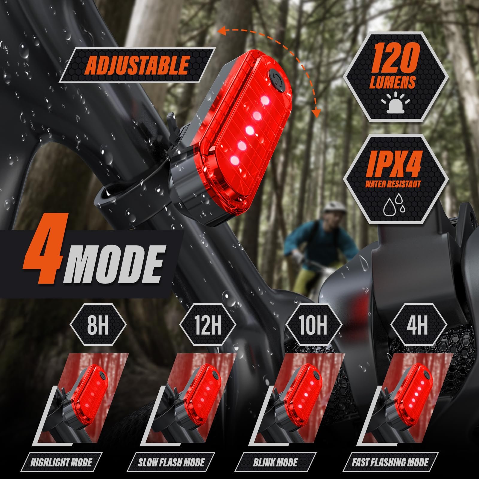 SeeMore Waterproof Ultra Bright Usb Rechargeable Bicycle Front Light Horn Set Night Riding Bike Light