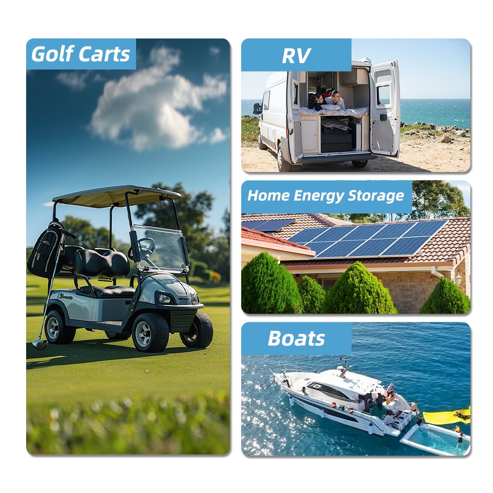 DIY 48V 280ah 300ah Golf Cart LiFePO4 Battery Case with JK-PB2A16S20P BMS+4.3inch LCD screen +All accessories