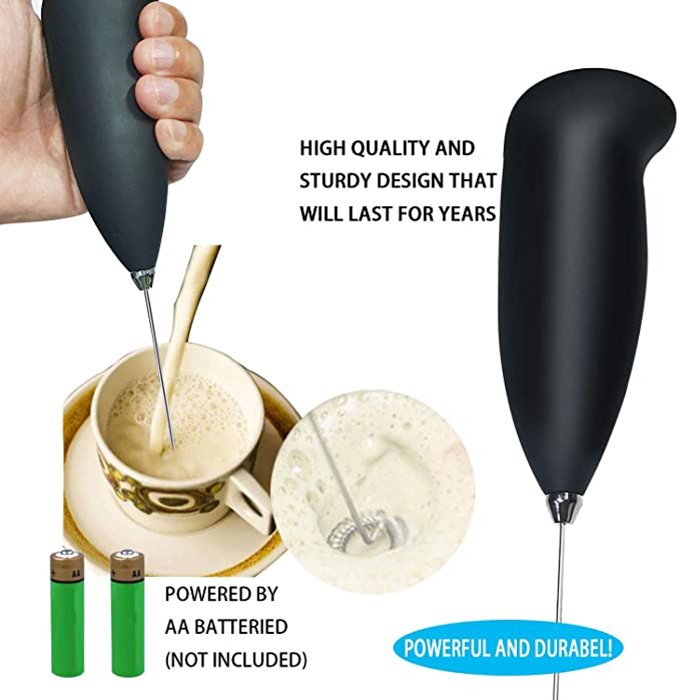 Kitchen Accessories Mini Handheld Electric Battery Operated Egg Coffee Milk Frother Whisk Mixer