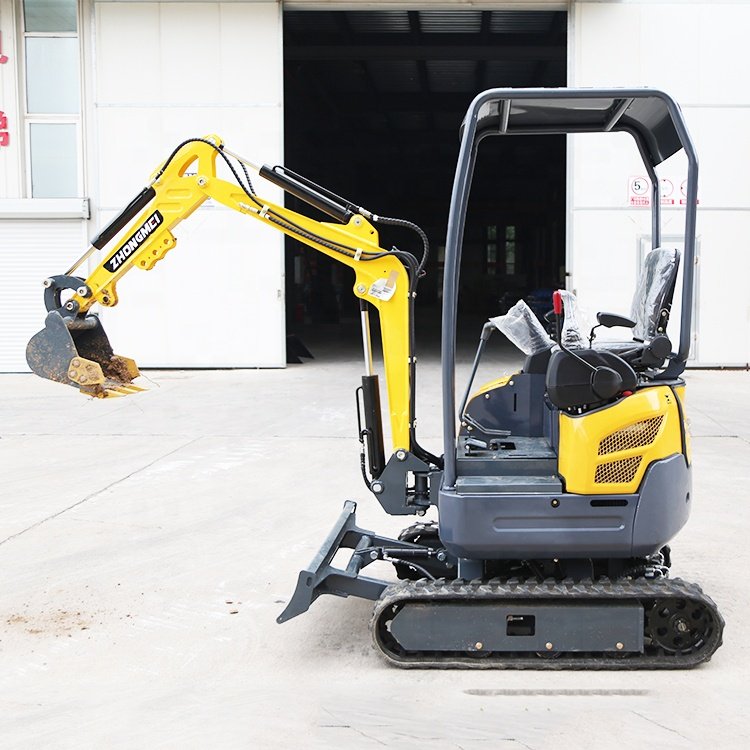 Mini Hydraulic Power Excavator with Thumb Bucket Attachment 1.2ton Operating Weight 2ton Rated Load for Home Use