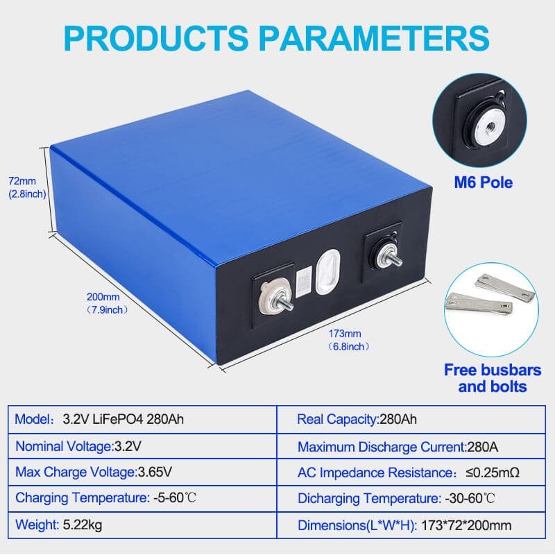 Prismatic 3.2v LiFePO4 Lithium Battery High Voltage Lithium Iron Phosphate Cell 24v 200Ah 50Ah 5kwh LiFePO4 Battery Pack