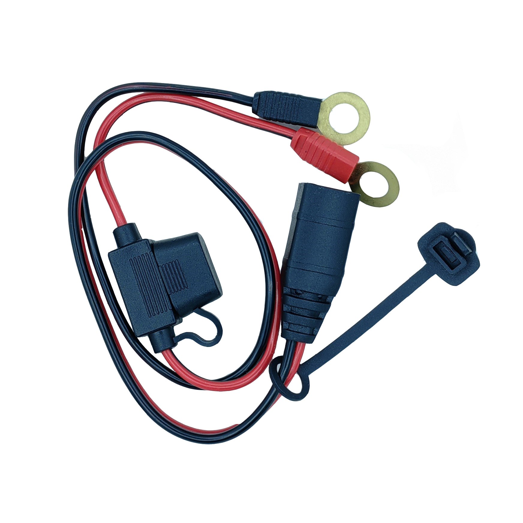 Noco GC002 X-Connect Eyelet Terminal Connector 20A Fuse M6(1/4IN) M10 (3/8in) Eyelet Terminal Connector with 21-in Wire Harness