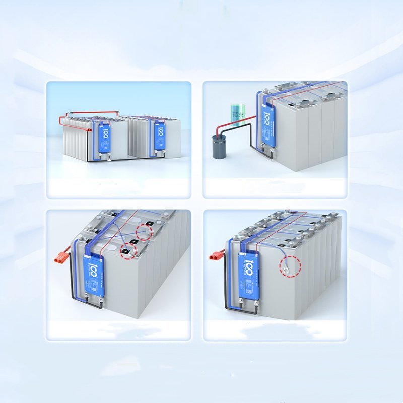 JHB BMS 18650 Battery 100A BMS for LiFePO4 Lithium Battery Integrated with 1A active balancer for Rechargeable Lithium