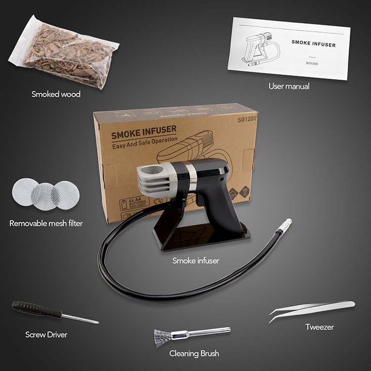 Smoking Gun Wood Smoke Infuser Flavor Blaster Smoker Machine with Accessories and Wood Chips - Cold Smoke for Food and Drinks