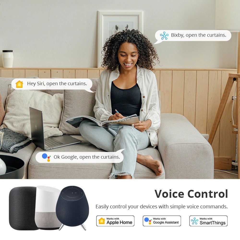 Zemismart Matter over Thread Built-in Battery Motor compatible with 17mm/28mm Tubes HomeKit Google Home App Siri Control