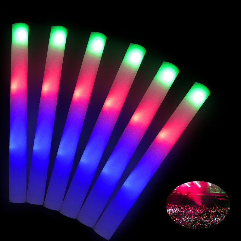 Hot Sale Light Multi Color White Flashing Bulk Custom Glow In Dark Wholesale Night Club Bar Led Foam Stick For Party