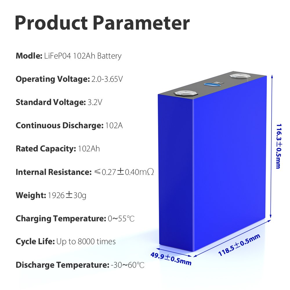 Grade A 48v Solar Batterie Solaire Accessories Assisted Bikes Electric Scooter 3.2V 100AH Lifepo4 Battery Cell