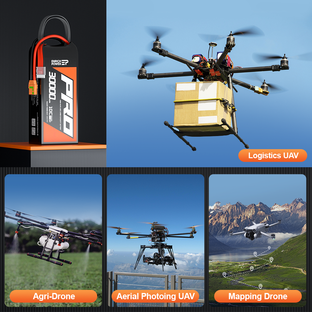 High Energy Density 30AH 12S Solid-state Lithium Polymer Battery 30000mAh 44.4V Drone Battery for UAV Aircraft