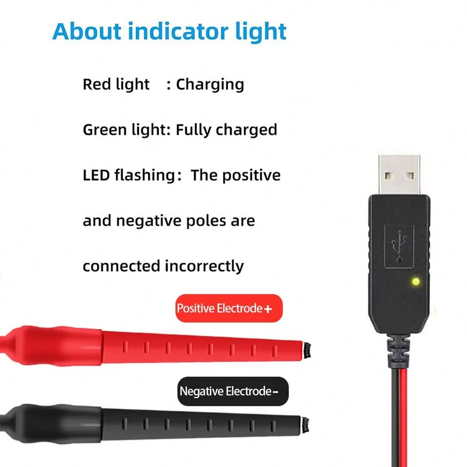 Universal USB Charger Cable For Baofeng TYT Walkie-Talkie And Tow Way Radio Battery Accessories 3.7V-7.4V