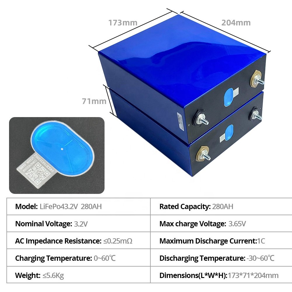 Eu US warehouse in stock Lifepo4 280Ah lithium ion batteries Premium Rechargeable for Home Solar Energy System