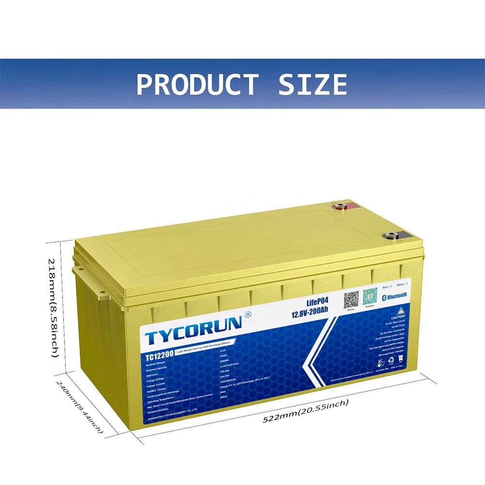 Tycorun Solar lithium ion battery 12v 12ah 18ah 36ah 50ah 100ah 120ah 150ah 200ah Rv Golf Cart lifepo4 battery pack