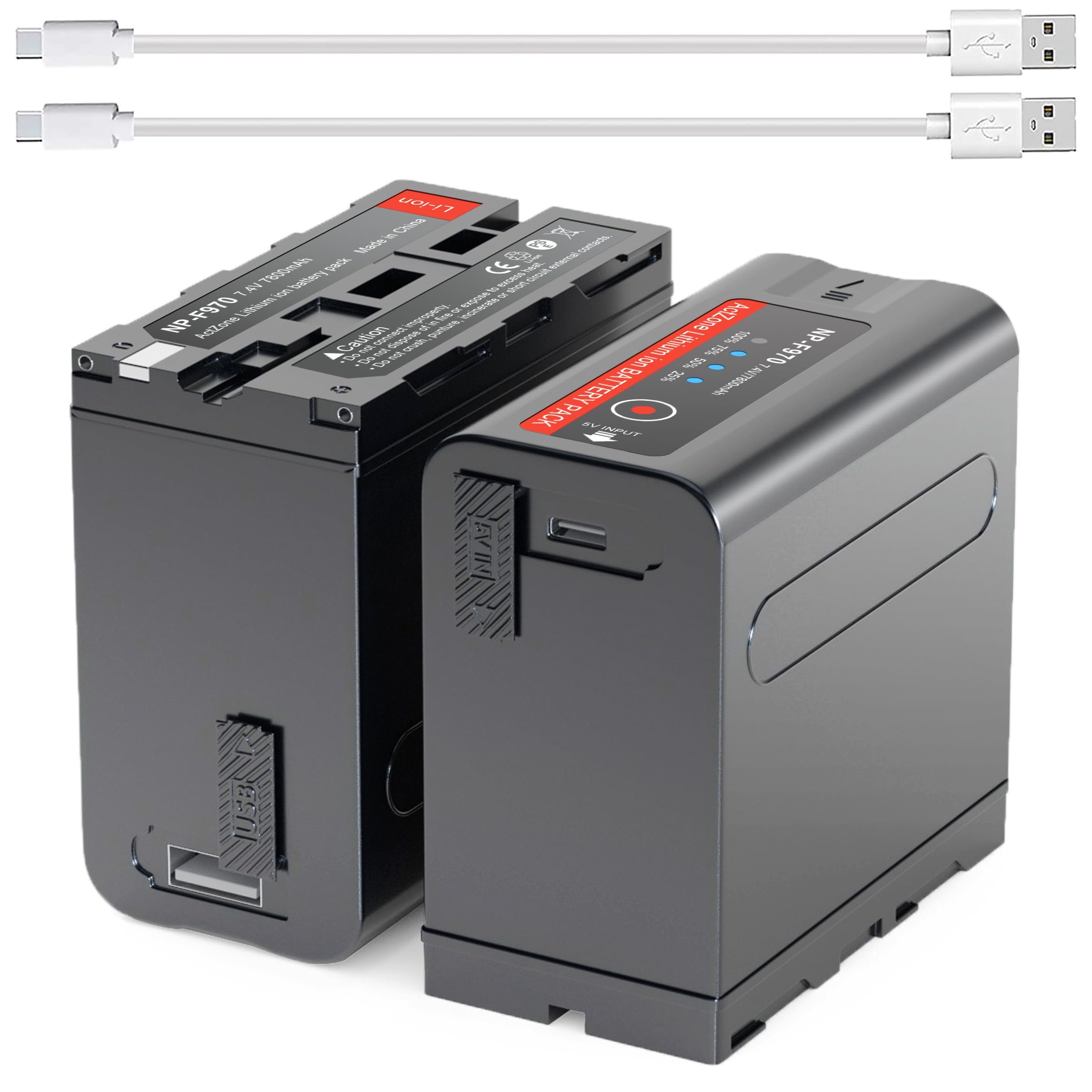Portable 2 sets of NP-F970 photographic lamp batteries camera light digital camera battery for sony np-f970 battery
