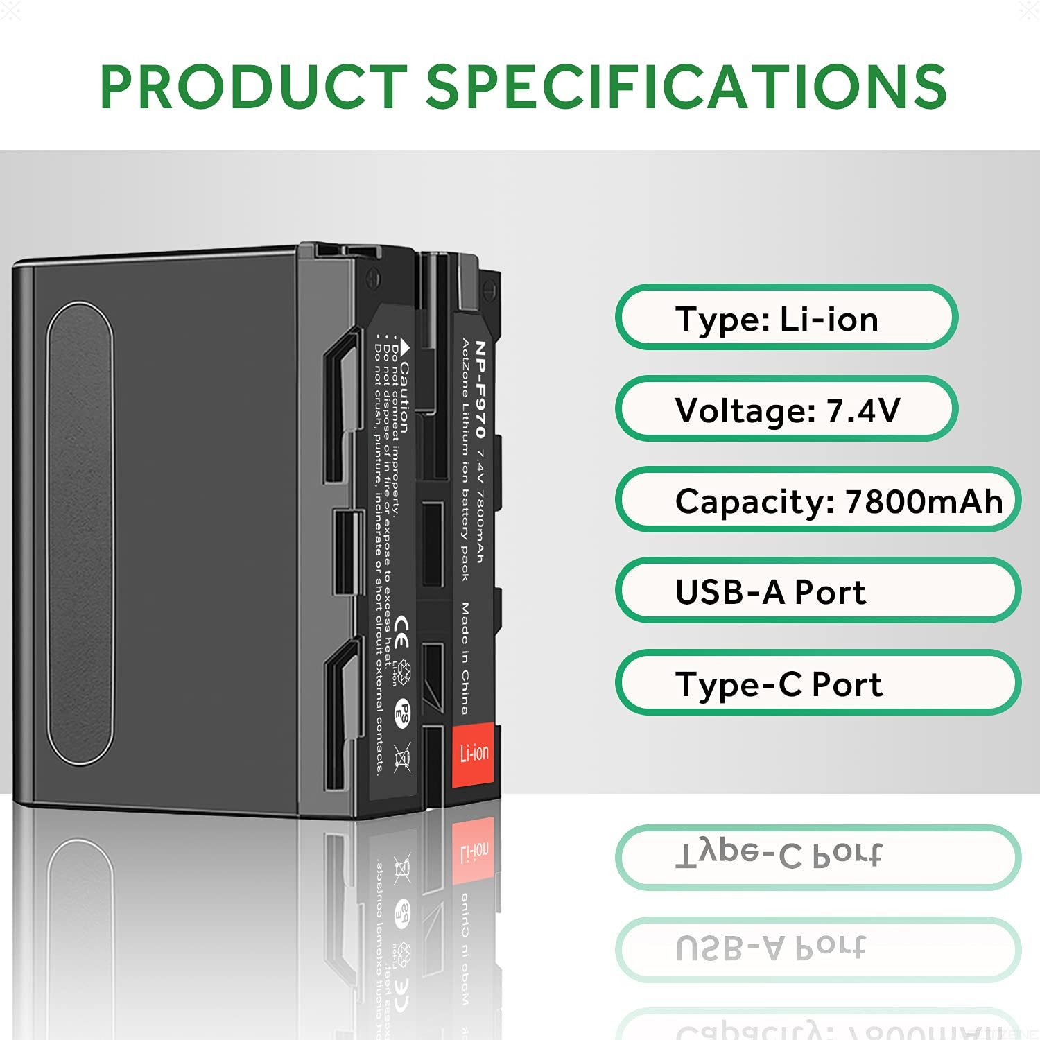 Portable 2 sets of NP-F970 photographic lamp batteries camera light digital camera battery for sony np-f970 battery