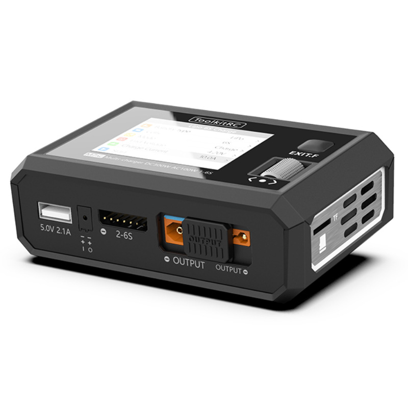 ToolkitRC M7AC 100W AC / 300W DC Input XT60 Output XT30 2-6S Lithium Battery Balance Charger for RC FPV Aircraft Drone