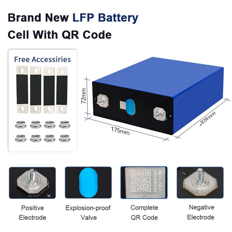 UBPPOWER New Prismatic LF280K Lifepo4 280 AH Lfp Phosphate Iron Cell 3.2 V Grade A 3.2V 280Ah Lifepo4 Lithium Ion Batteries