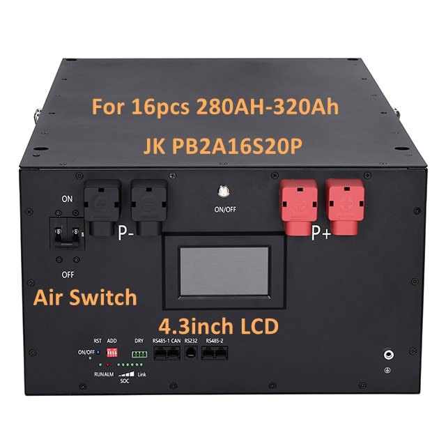 EU Customized 16pcs 48V 280Ah 304Ah With JK 200A BMS Empty Diy Kit Box Lifepo4 Solar Energy Storage Battery