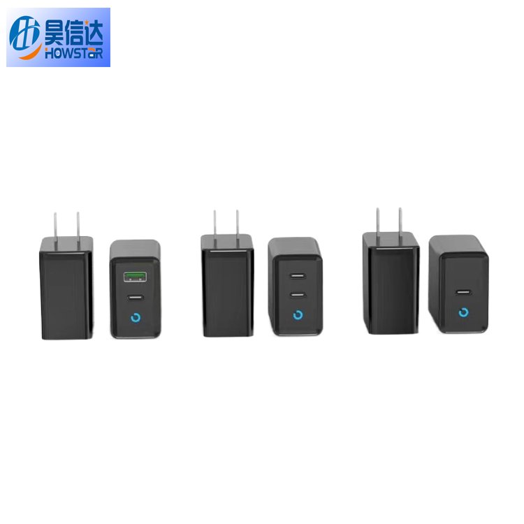 Factory Direct PC Material Type-C Fast Charging USB Cell Phone Accessories EU Plug & UK Socket Travel Charger 5V1a2a5V3a Output