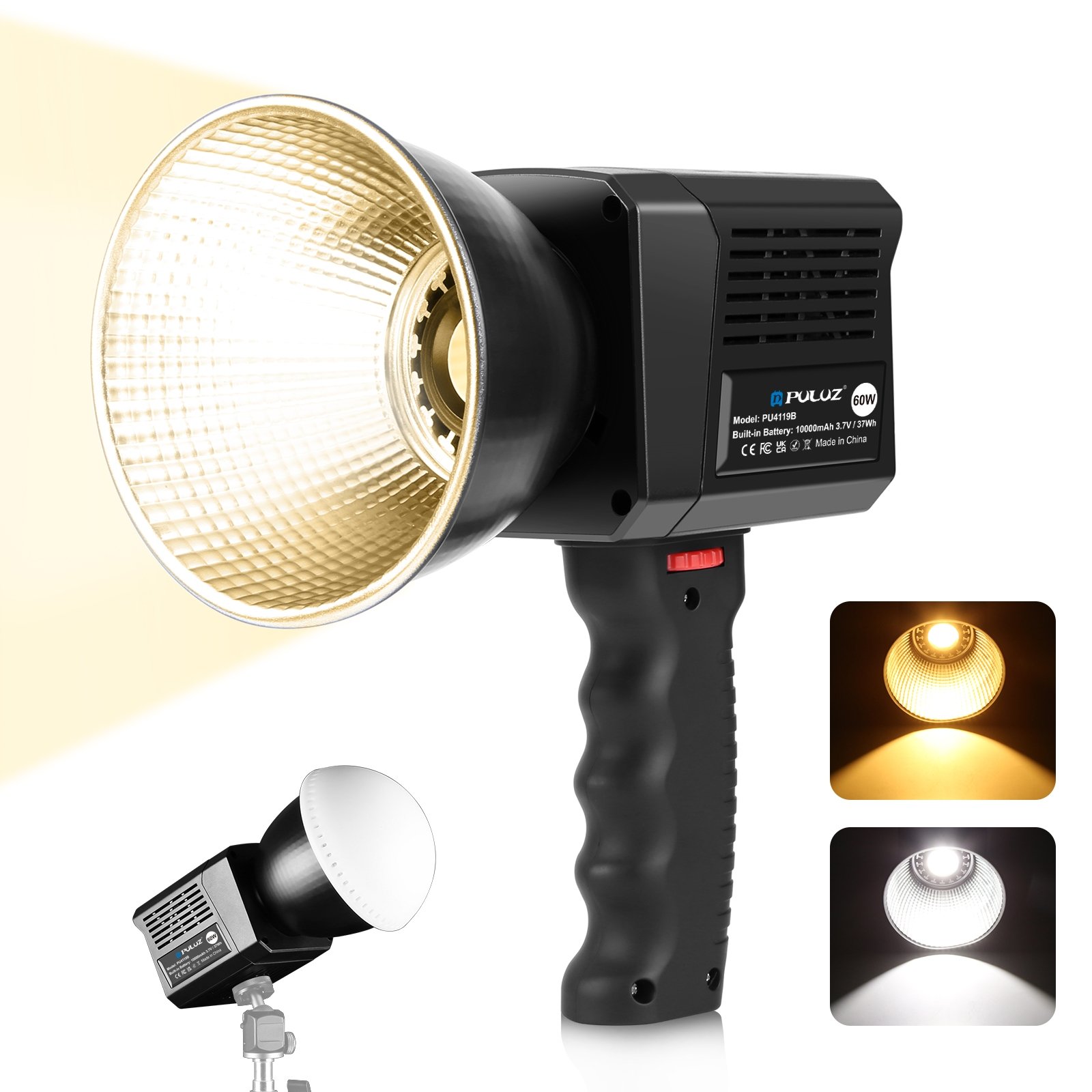 PULUZ 60W Studio Video Light 2500K-6500K Dual Color Temperature Professional Photography Fill Light (Black)