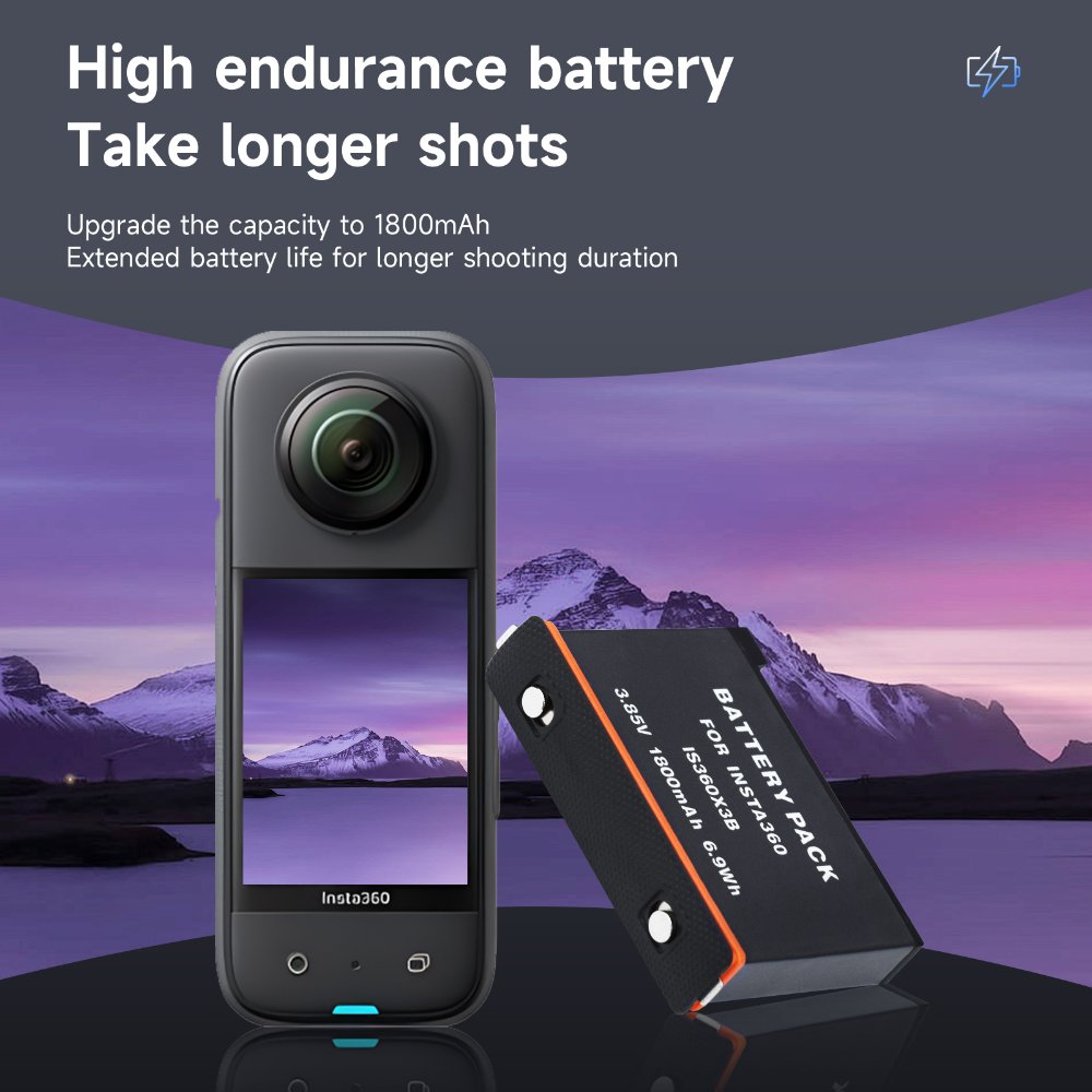 YEAH Quick Portable 2 Channel Charger Storage Station Insta360 x3 Dual Battery Charger Hub for Insta 360 X3