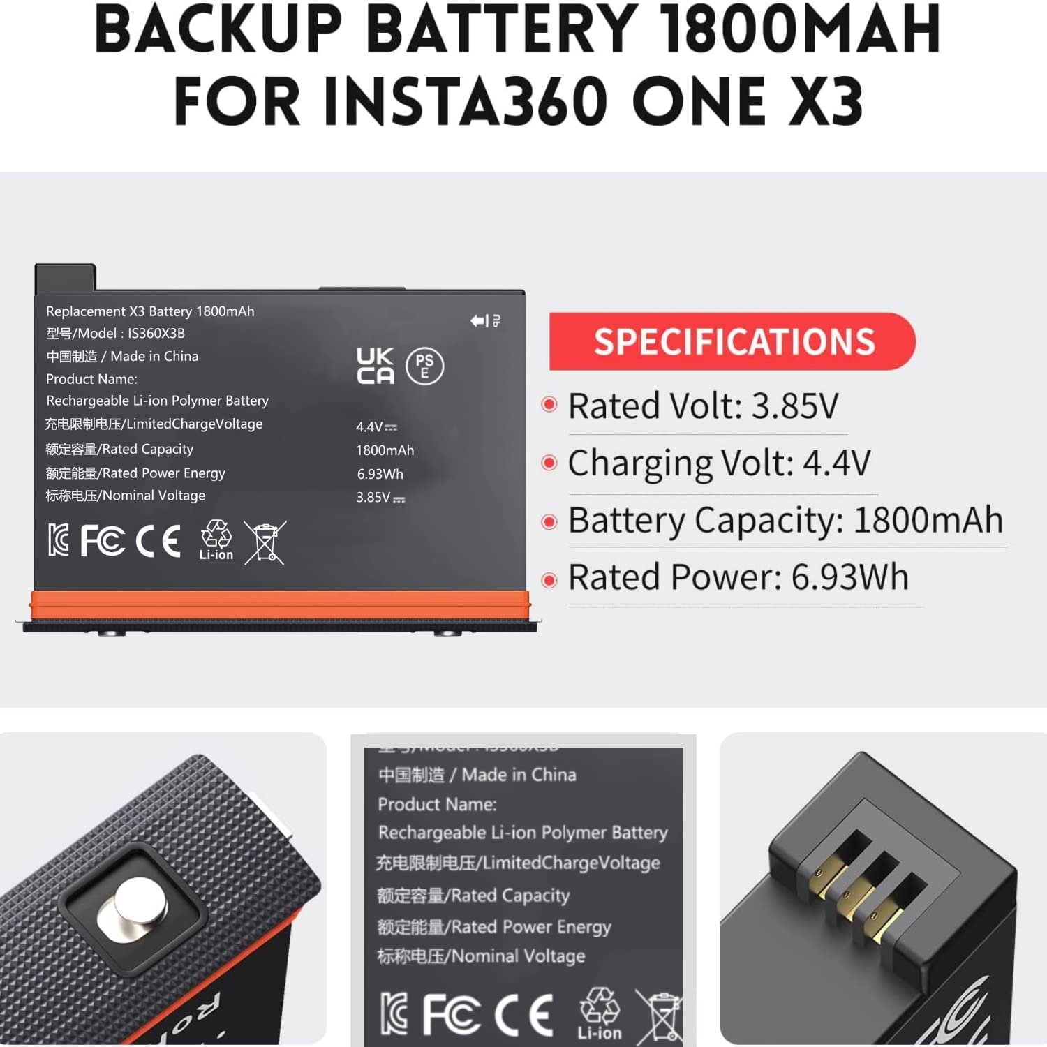 YEAH Quick Portable 2 Channel Charger Storage Station Insta360 x3 Dual Battery Charger Hub for Insta 360 X3