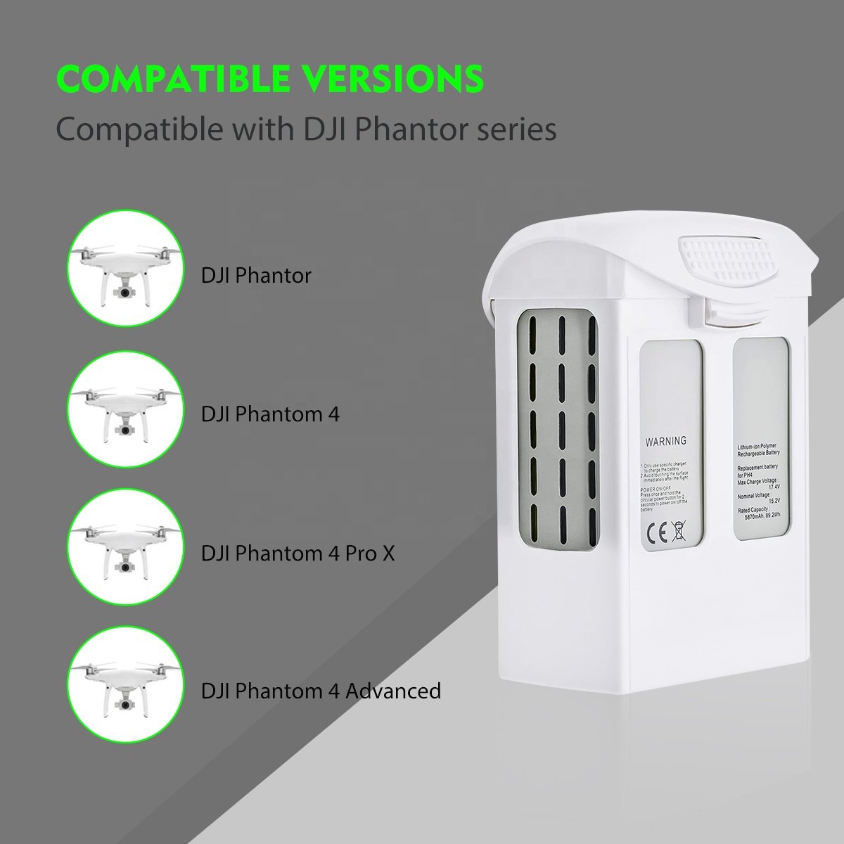 5870mAh 15.2V Drone Intelligent Flight Phantom 4 Battery Replacement Li-Po battery for DJI Phantom 4 Pro Drone Accessories