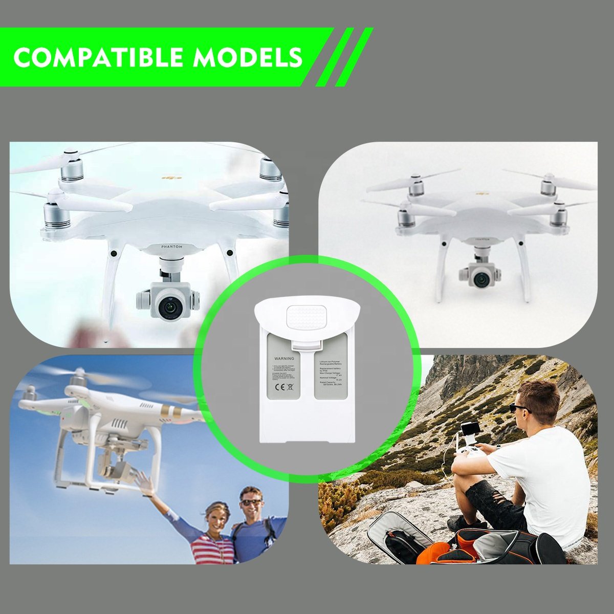 5870mAh 15.2V Drone Intelligent Flight Phantom 4 Battery Replacement Li-Po battery for DJI Phantom 4 Pro Drone Accessories