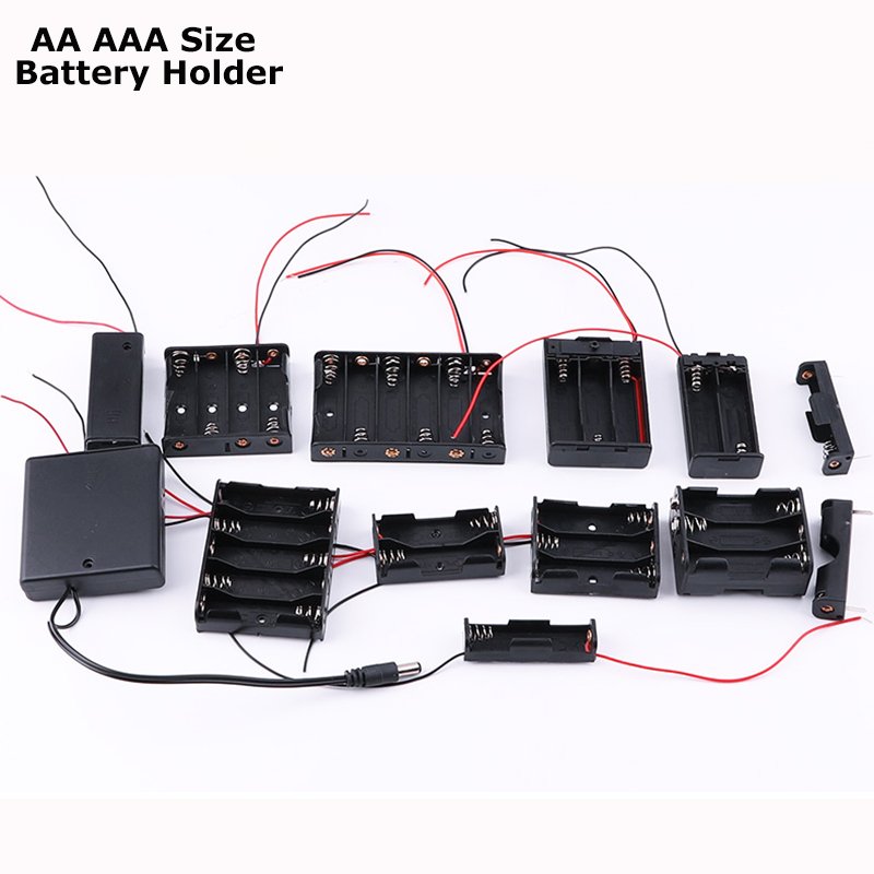 Custom 1.5v 1.2v AA Battery Holder Case with Wire 1 2 3 4 Slot-for Battery Accessories