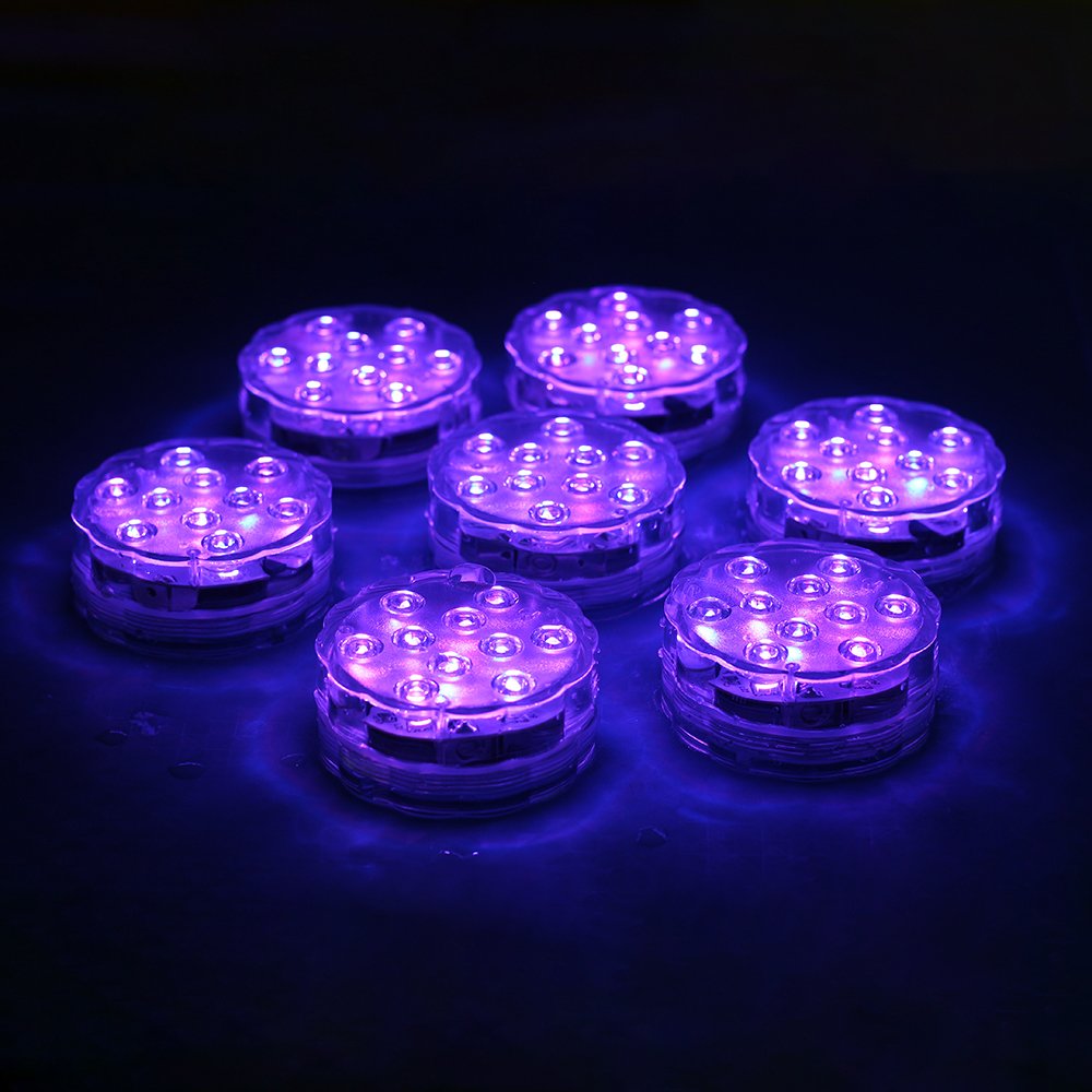Submersible Led Lights Rounded Led Puck Decoration Bathtub Decor Lighting Accessory Underwater Remote Controlled Pool Lights