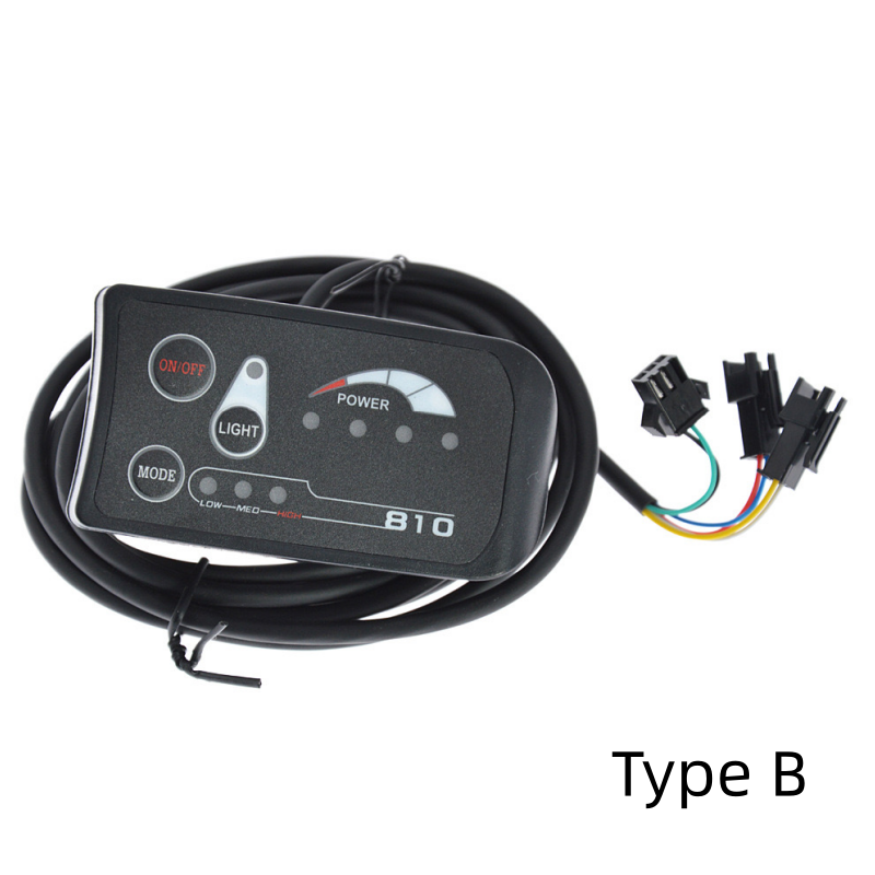24V 36V 48V Electric Bike LED Display Battery Status Ebike Parts ABS Display Speed Regulation 810 Display Ebike Accessories