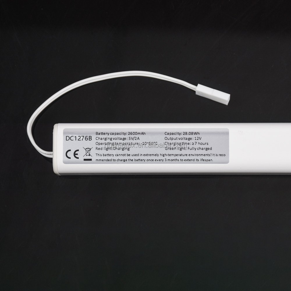 DC1276B Reloadable Battery Tube / Wand 12V Blind Wand Replacement for Motorized Window Shades Powered Automatic Blinds Motor