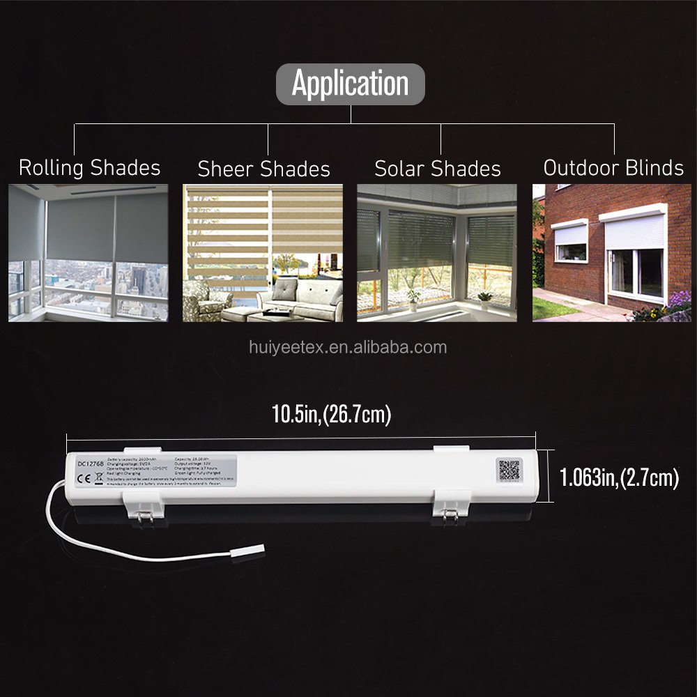 DC1276B Reloadable Battery Tube / Wand 12V Blind Wand Replacement for Motorized Window Shades Powered Automatic Blinds Motor