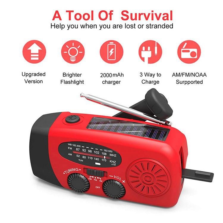 Hot Multi-Function Radio Solar Usb Rechargeable Hand Wb Band Radio Accessories