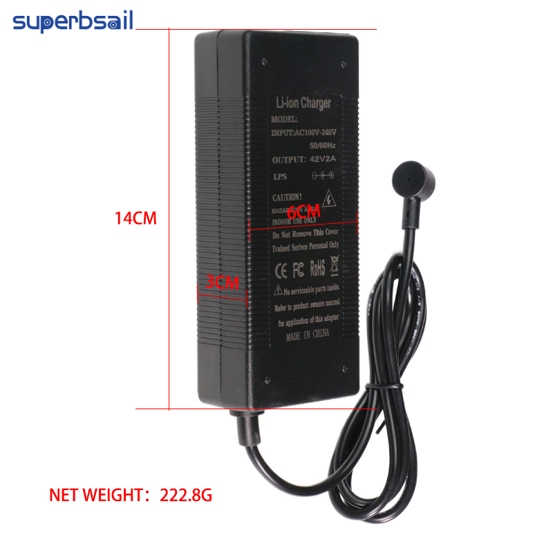 Superbsail 42V2A Electric Scooter Battery Charger for Xiaomi Mi 4Pro Scooter Battery Charger Lithium Battery Charger Accessories