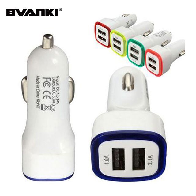 Mobile Phone Accessories Wholesale Battery Charger Car Dual USB Port EV Phone Car Charger