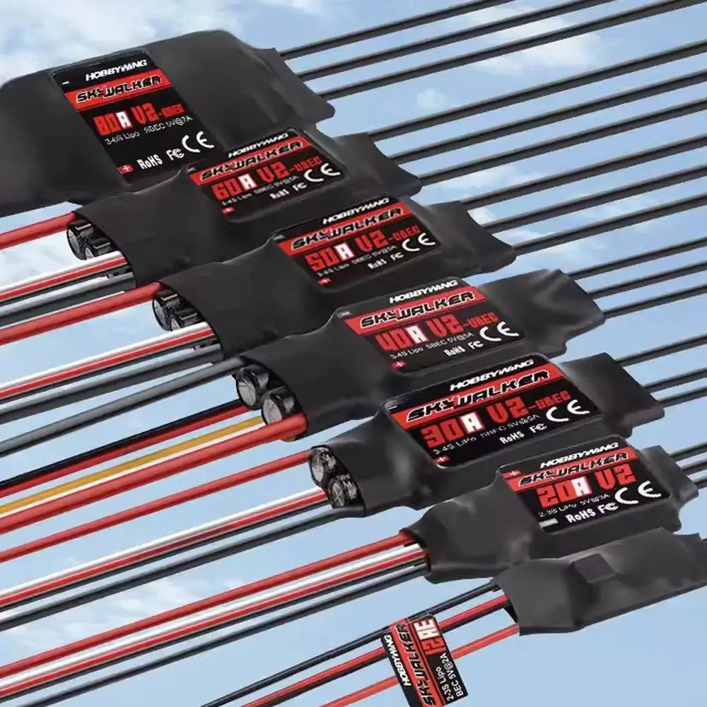 Hobbywing Skywalker series 20A 30A 40A 50A 60A 80A 100A Brushed ESC FPV Fix Wing drone RC drone Accessories for fpv Drones