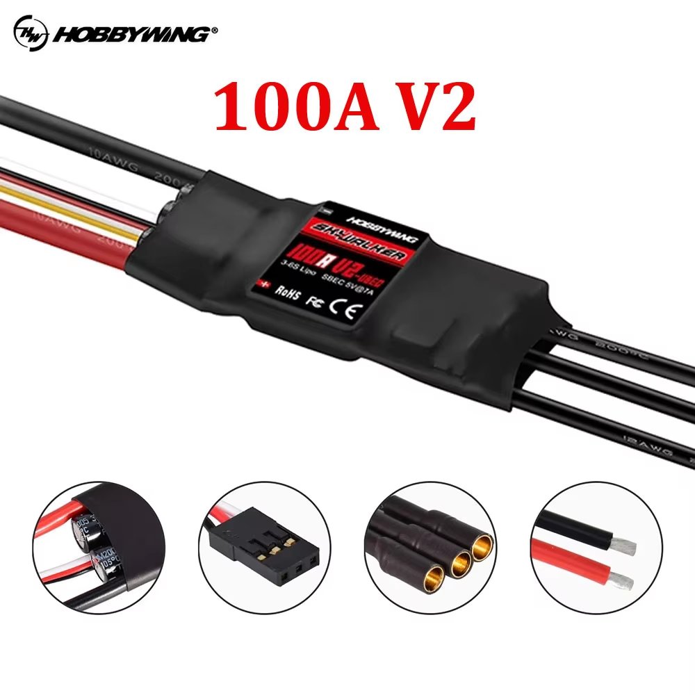 Hobbywing Skywalker series 20A 30A 40A 50A 60A 80A 100A Brushed ESC FPV Fix Wing drone RC drone Accessories for fpv Drones