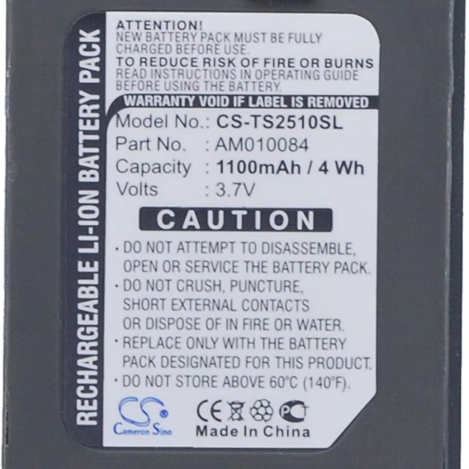 CS-TS2510SL Battery 1100 mAh Compatible with [Thuraya] SO-2510, SO-2520, SO-3319, TG-2520 Replaces AM000717, for AM010084