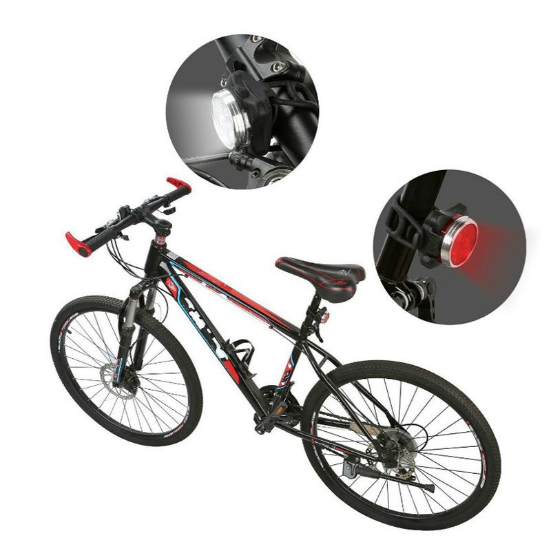 Super Bright LED USB Rechargeable Bike Light Set Headlight Taillight Combinations USB Bike Light
