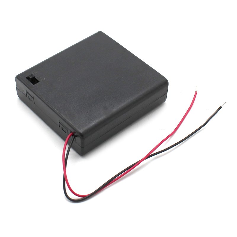 4-Slot DIY Series Connection AA Battery Case Holder and Storage Box with Switch for Lighting Accessories