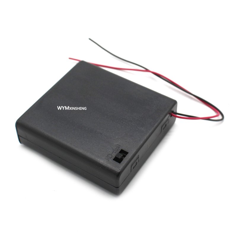 4-Slot DIY Series Connection AA Battery Case Holder and Storage Box with Switch for Lighting Accessories